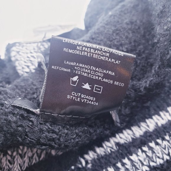 VERTIGO Striped Poncho Black & Gray Button-Up S/M & L/xL - Picture 6 of 9